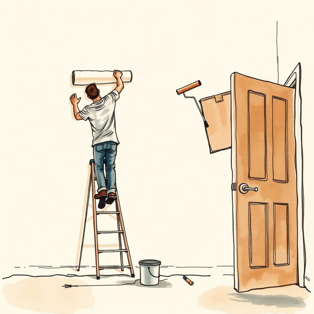 Ilustración editorial acuarela: Pintar antes de mudarte: ventajas y coordinación