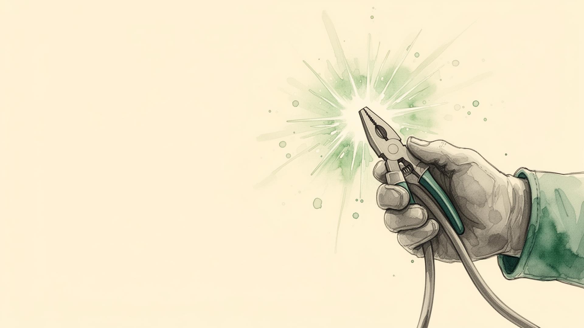 Ilustración acuarela de mano de obra de electricista