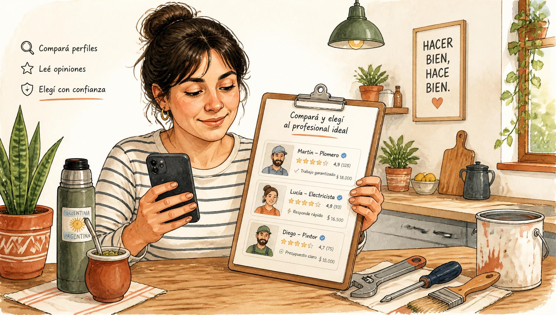 Ilustración editorial de comparación de homesolution