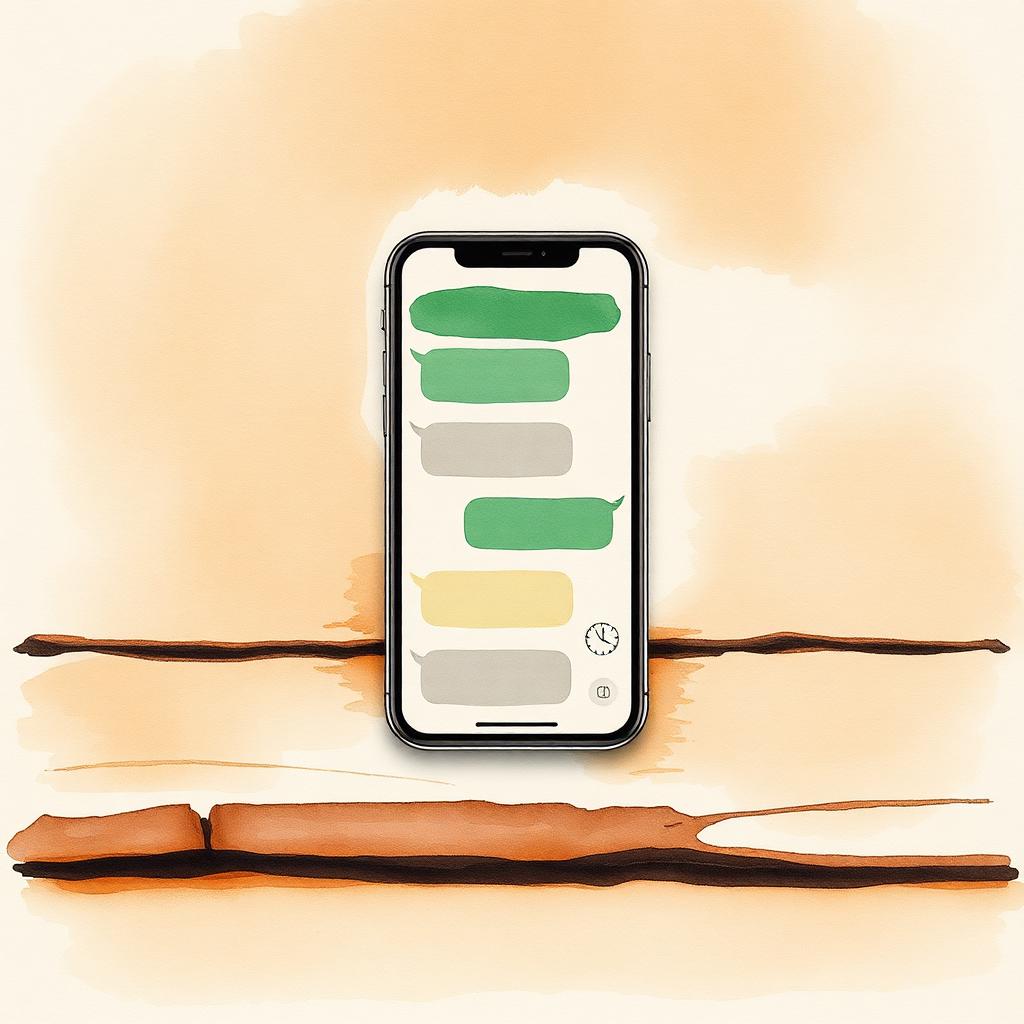 Ilustración de un celular con una conversación de mensajes rápidos