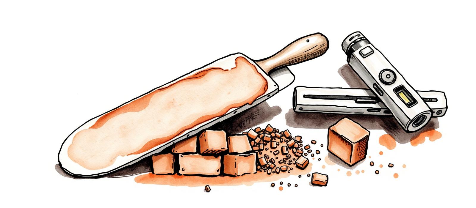 Ilustración editorial de albañiles.