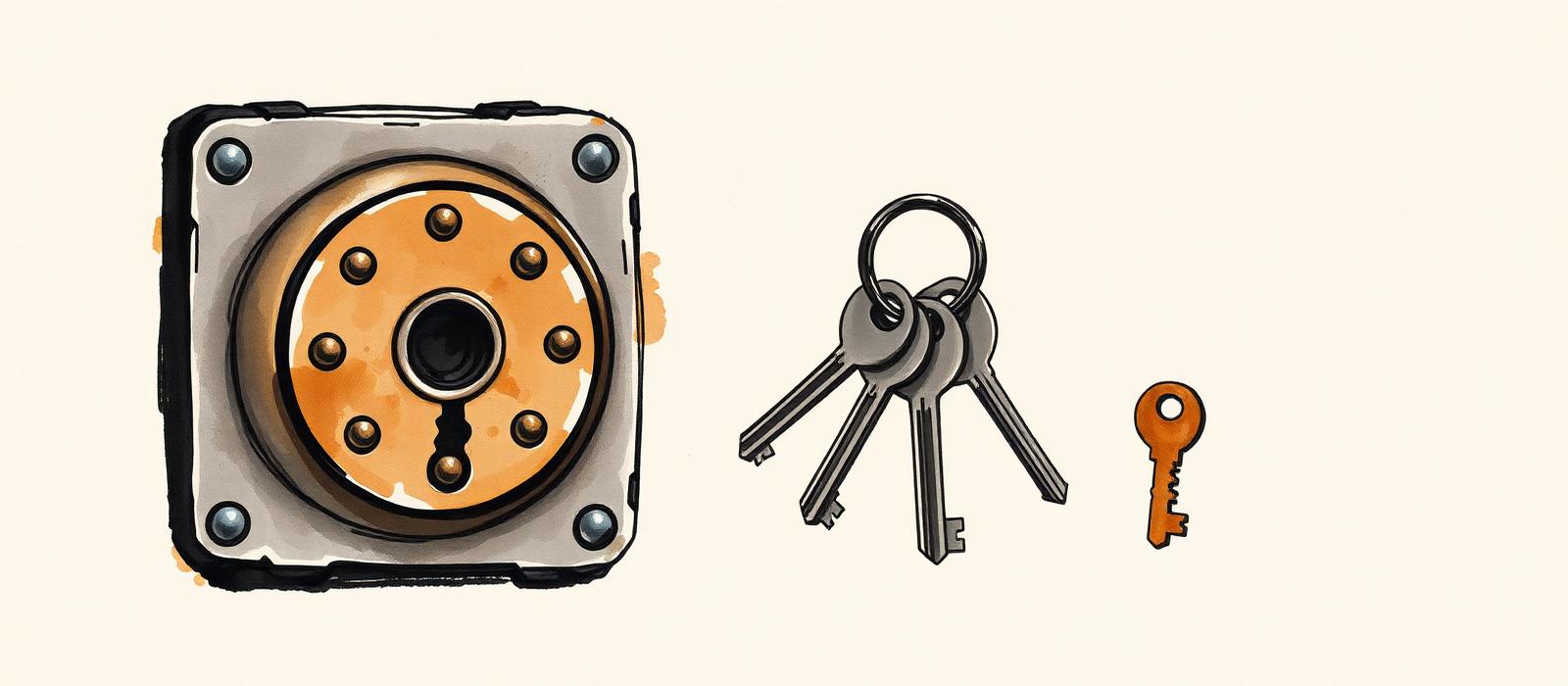 Ilustración editorial de cerrajeros.