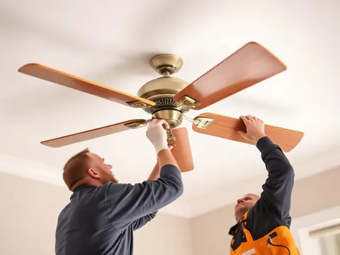 Ventilador de techo instalado